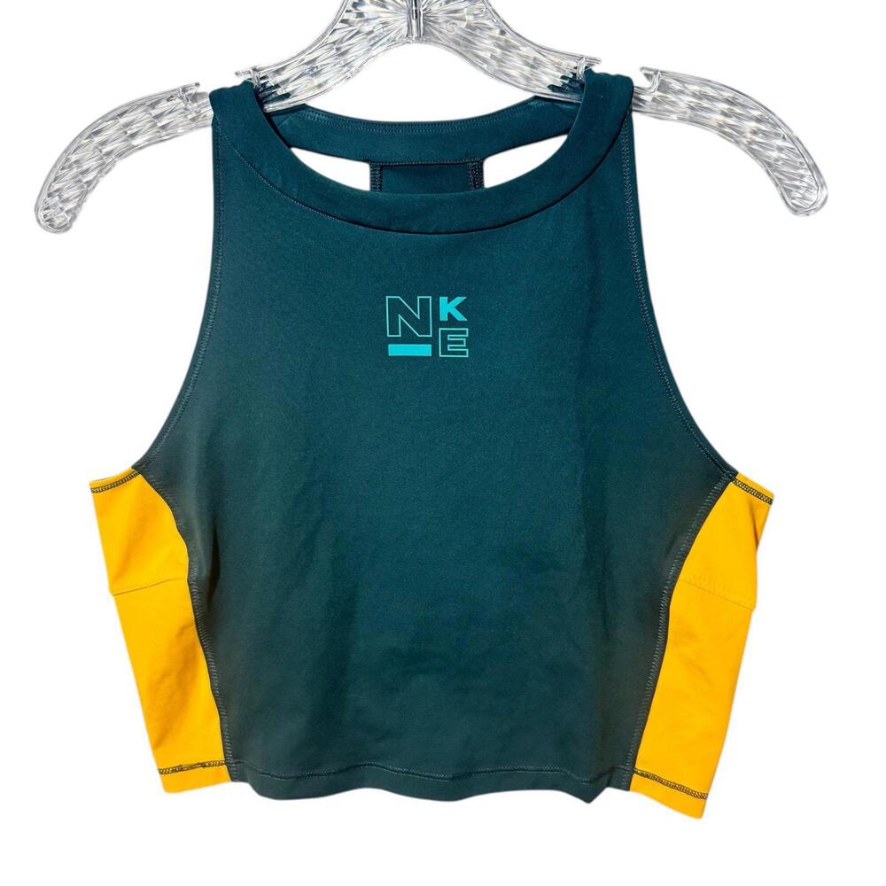 Nike Women's Dri-FIT Green Dress Sleeveless Crop Top Size M Workout Tank